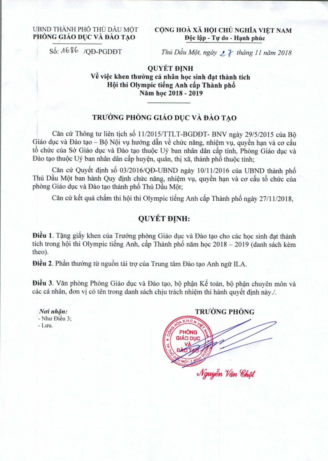 van ban di 1686 27 11 2018 khen thuong olymic ta 1
