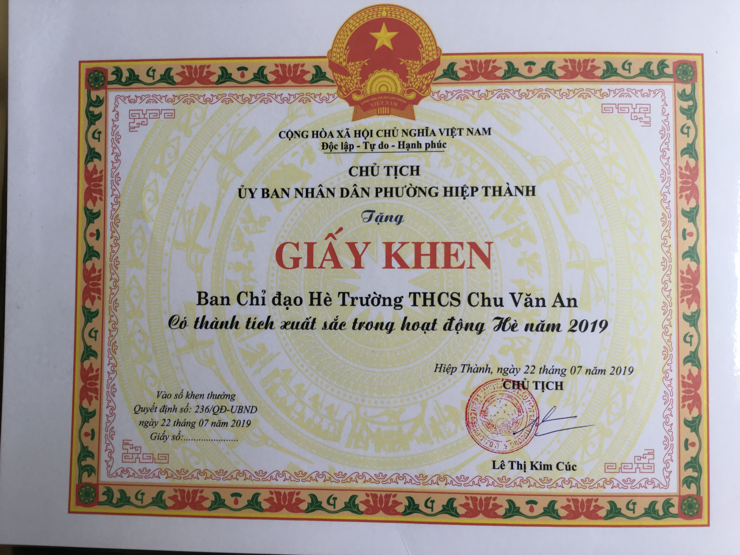 Tổng kết hoạt động hè năm học 2018 - 2019