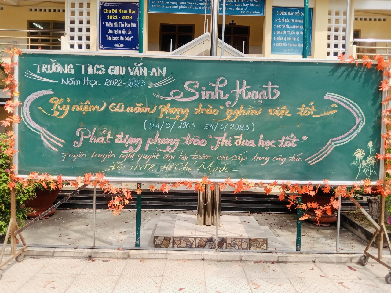 Trường THCS Chu Văn An, thành phố Thủ Dầu Một, tỉnh Bình Dương Sinh hoạt kỷ niệm 60 năm phong trào “Nghìn việc tốt”  