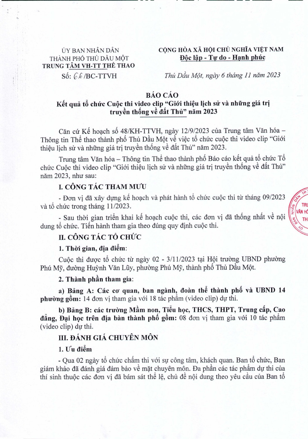 18 Kết quả tổ chức cuộc thi video clip 1